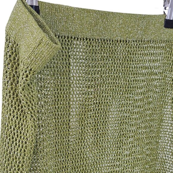 Future Collective x Alani Noelle Metallic Green Knit Skirt Size 1X Plus Size NWT - Picture 7 of 11
